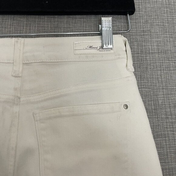 Mavi Niki Jeans Womens 25 Ivory White High Rise Straight Crop Raw Hem New - Picture 12 of 15